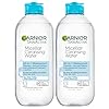 Garnier Micellar Water for Waterproof Makeup, Hydrating Facial Cleanser & Makeup Remover, Suitable for Sensitive Skin, Vegan, Cruelty Free, 13.5 Fl Oz (400mL), 2 Count