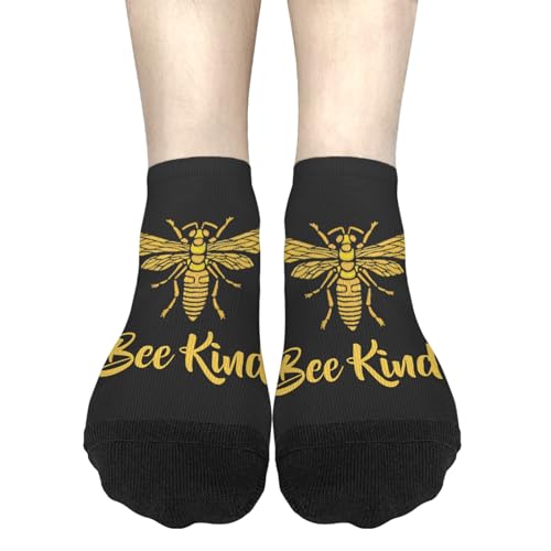ZHZQIHFX Beee Kind No Show Socks Men Funny Invisible Sock For Mens Pack Ankle Sock Funny Socks