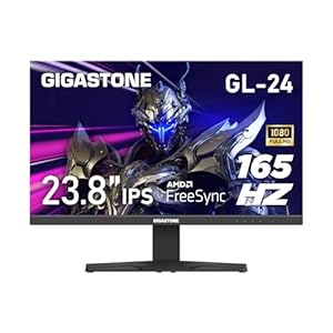 Gigastone 24 inch IPS LED Back light Gaming Monitor 165Hz FHD 1920 x 1080, 178° Wide View Frameless PC Monitor, Built-in Speakers, FreeSync, Eye Care Technology, Ergonomic Tilt VESA Mount,DP,HDMI