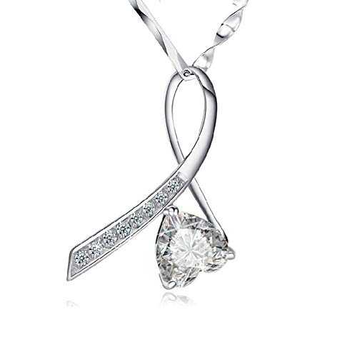 Preisvergleich Produktbild QLkirin Kette Damen 925 Sterlingsilber mit überzogen Plattiert Anhänger Halskette 3A Zirkonia Ketten für Damen