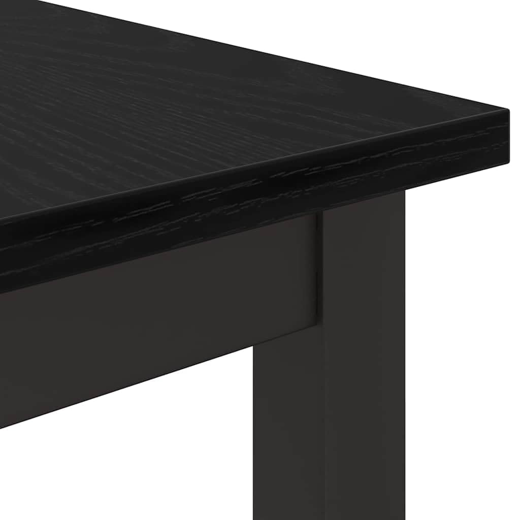 Czarny Stół Dębowy 80 x 50 x 76,5 cm z Drewna Inżynieryjnego i Stali