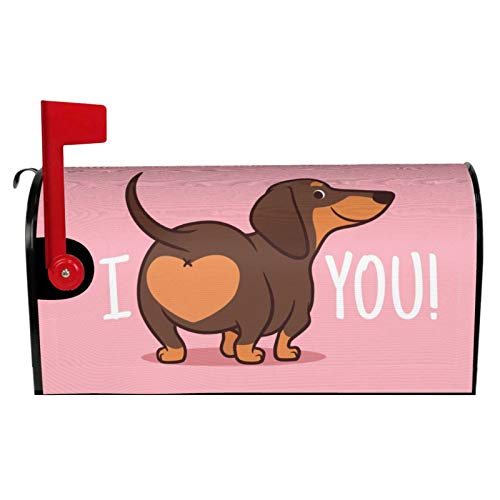 Dujiea Dachshund Puppy Dog Mailbox Wrap, Waterproof Magnetic Post Box Cover - Large Size 25.5