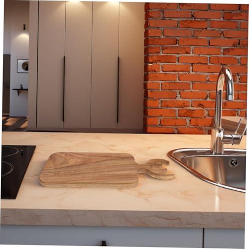 Tabla de cortar de madera maciza con diseño de astas de reno y superficie reversible para frutas y carnes miniatura 4