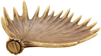 Moose Antler Decorative Trinket Candy Keys Bowl Dish Plate, 11", Cabin Decor