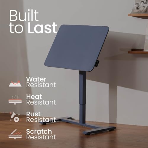 Image of TopJob ANYDESK FOLD Mobile Standing Desk, Portable with Lockable Wheels, Foldable Stand Desk, Rolling Computer Workstations, Used for Home, Couch Side Table, Bedside Table in Bed Room Kitchen (Black)
