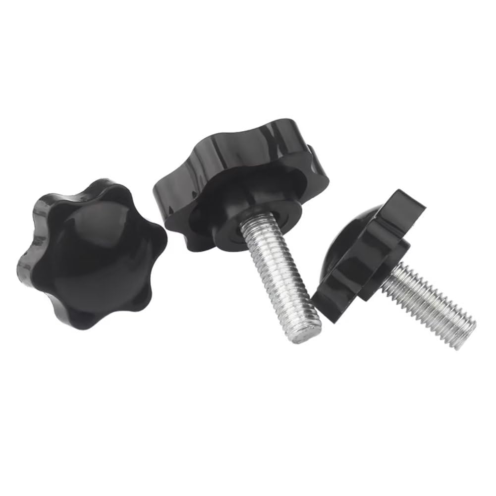 Viti a Testa Stella in Plastica, Vite a Testa Zigrinata, Pomello Zigrinato Manopola a Testa Zigrinata M8x35mm (10 Pezzi)
