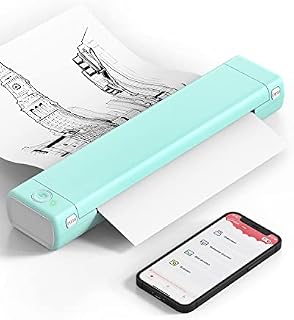 Phomemo M08F A4 Portable Thermal Printer, Mobile Printer Supports 210x297mm A4 Thermal Paper, Wireless Travel Bluetooth Printer for Car,Office,Home,Compatible with Phone & PC