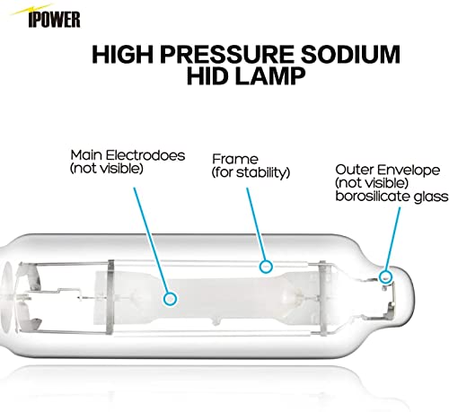 Ipower 600W Metal Halide Grow Light Bulb, Cct 6000K 60000 Lm, Mh Conversion Lamp-Enhanced Blue And Violet Spectrums, 10 Pack, White #TOP3