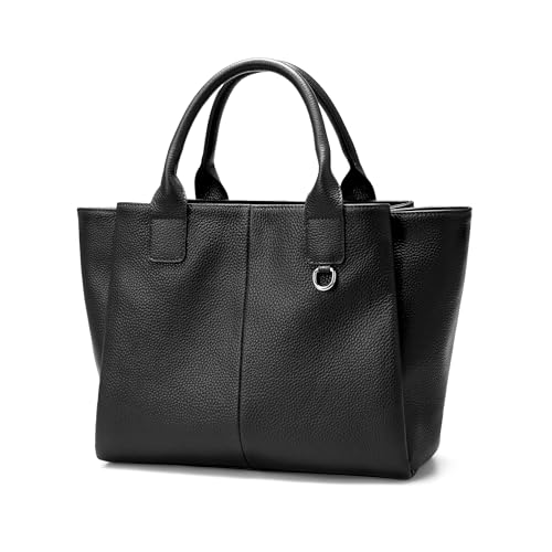 Image of befen Genuine Leather Satchel Purses for Women, Triple Pocket Designer Medium Top-handle Crossbody tote Shoulder Handbag