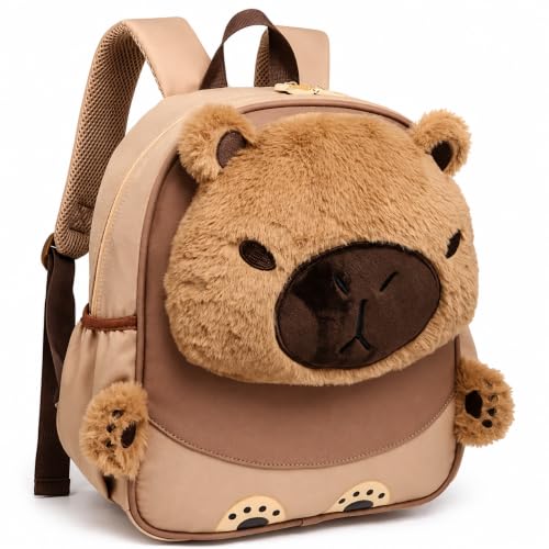 Mochila Capivara Infantil de Costas Creche Passeio Escola, 33cm, Pelucia, NOVA RIO