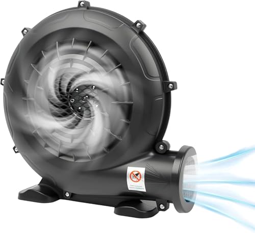 WUDLEP 550W Bounce House Blower Durable Portable Pump Fan Energy Efficient Commercial Corded Air Blower for Inflatable Bounce House Bouncy Castle and Water Slide Black