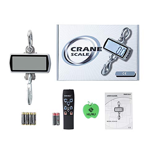 Postal Scale,Klau 1000Kg 2000 Lb Heavy Duty Crane Scale Industrial Hanging Scales Touch Key Lcd Display With Remote Silver For Home Farm Factory #TOP4