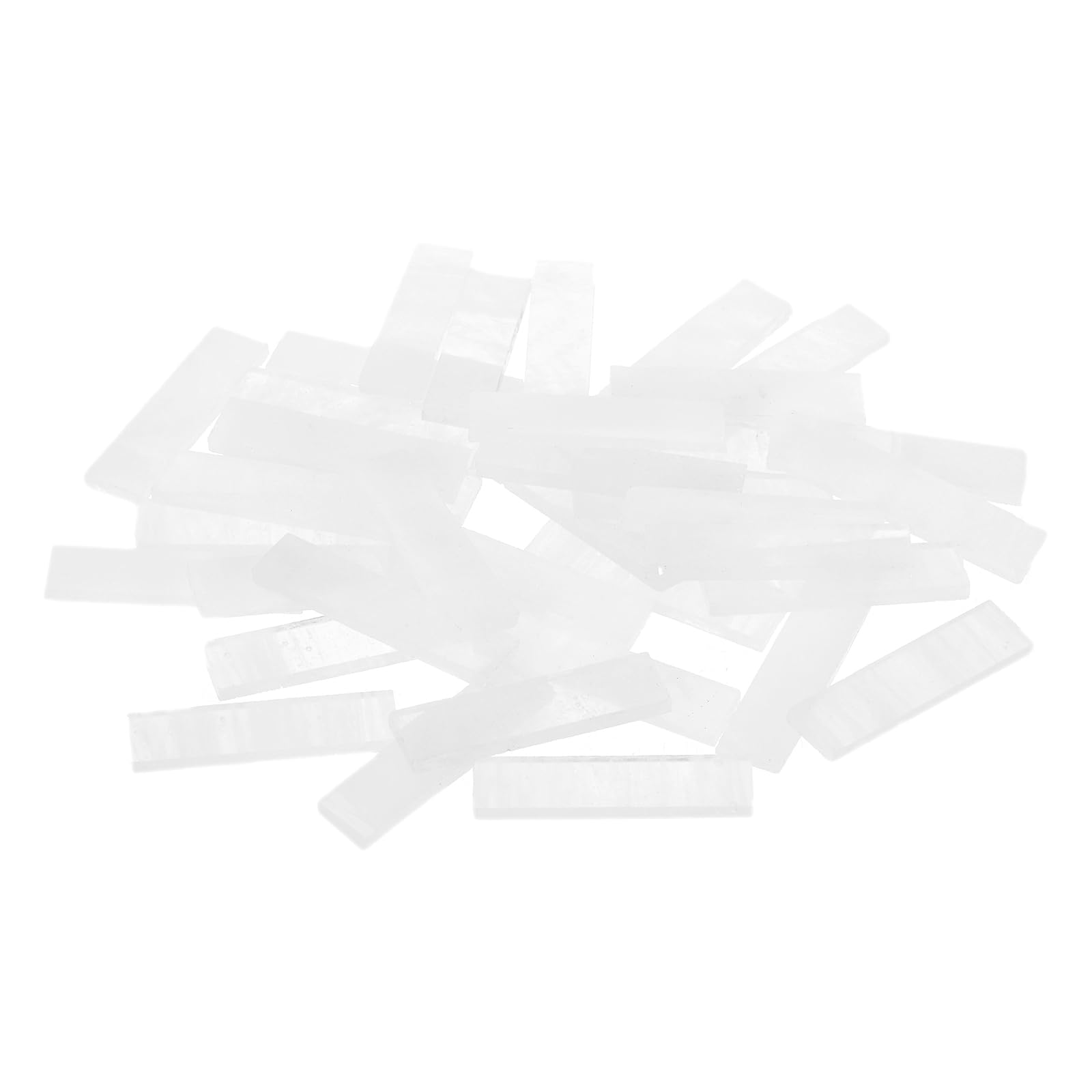 Azulejos de mosaico rectangulares en vidrio blanco crema para manualidades y decoración de 200g
