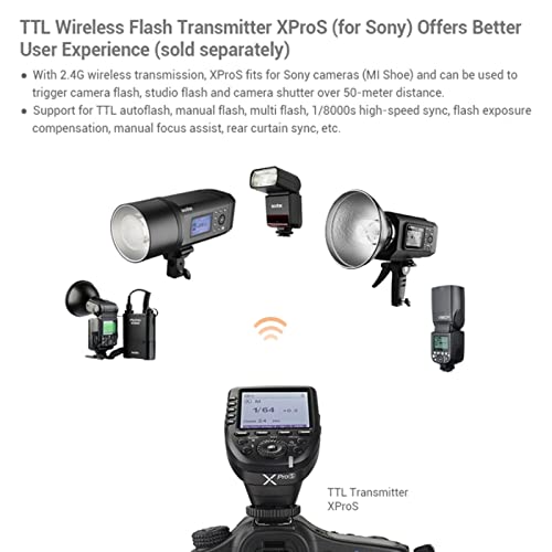 Ficha técnica Godox V350S TTL Flash para Sony 2.4G con Xpro-S Flash Trigger GN36 TTL 1/8000s HSS 500 Full Power con batería Recargable de 2000mAH Cámara Speedlight para Sony A7RIII A7RII A7R A58 etc. V350-S - Fernando Cortés