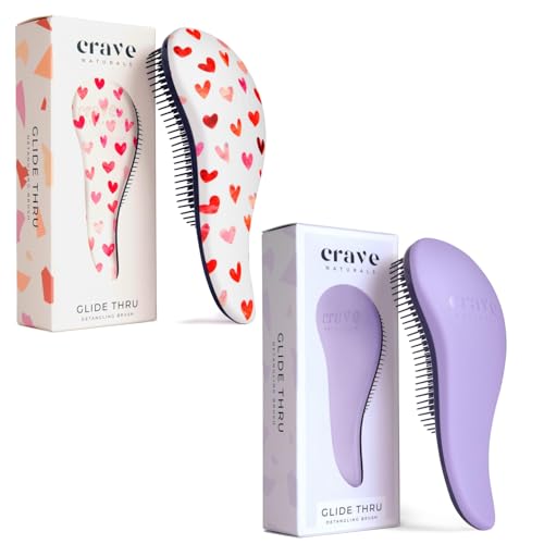 Crave Naturals Glide Thru Detangling Hair Brush for Adults and Ki...