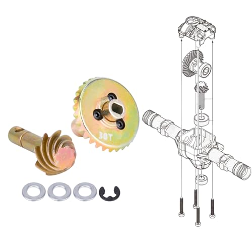 AMK RC Car Bevel Gear, Metal Gear Solid Delta, 8T 24T/27T/30T/33T Heavy Duty Overdrive Bevel Gear for 1/10 RC Crawler Axial SCX10 II AR44/45 Capra Portal Axle Spare Parts (30T 8T)