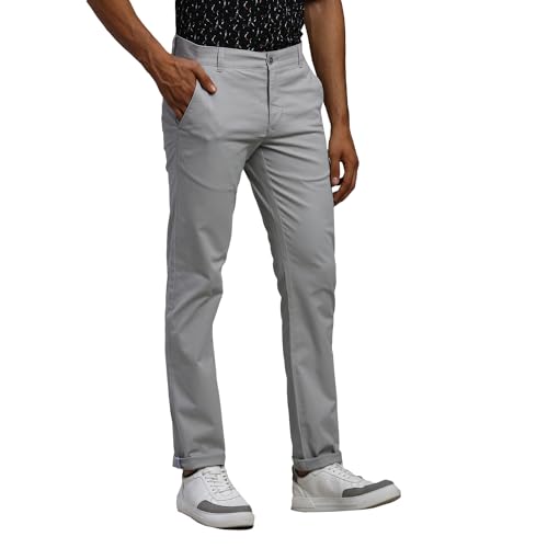 Image of Parx Men's Solid Pattern Lrt Fit Cotton Blend Flat Front Casual Trouser