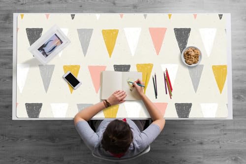 Sous-main de bureau 120x60 cm en vinyle PVC imperméable avec un élégant motif triangulaire
