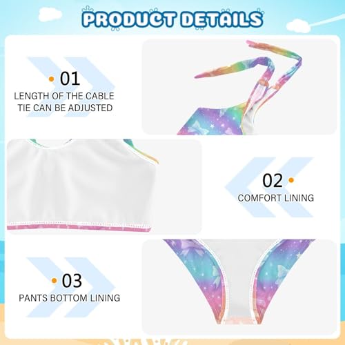 Image of Boccsty Cute Crab Red Blue Girls Swimsuits Kids Bikini Sets 2 Pcs Bathing Suit for 3T
