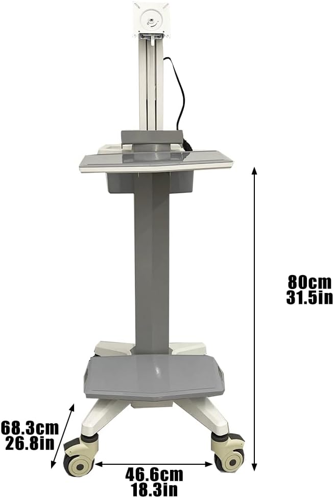Height Adjustable Mobile Cart, Rolling Multi-Purpose Desktop Lab Cart, Max30Kg, Aluminium Alloy + Abs Plastic, Suitable for Laboratories and A Variety of Settin,Upgraded Version