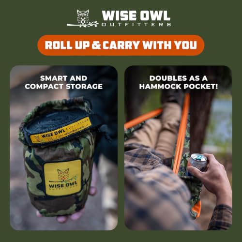 Image of Wise Owl Outfitters Camping Hammock - 400lbs Portable Hammock with Tree Straps - Travel, Backpacking, Hiking, Outdoors Camping Gear - Single