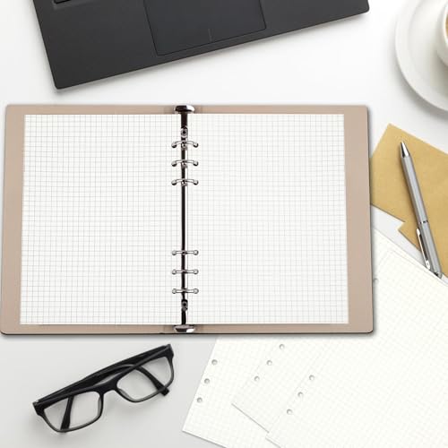 3 Packungen Ringbucheinlagen A5 Kariert, 180 Blätter Nachfüll-Inlays für DIN A5 Ringbuch Nachfüllbar, 6 Löcher ringbuch A5 nachfüllbar, Refill Paper für Notizbuch, Planer & Skizzen