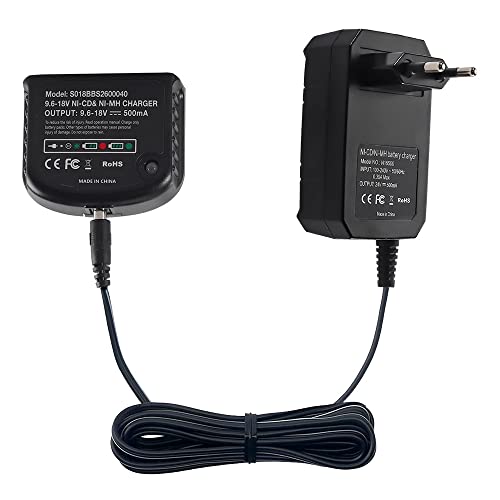 Hipoke Chargeur de Rechange 90556254-01 Compatible avec Black & Decker 9,6 V 12 V 14,4 V 18 V Nicad...
