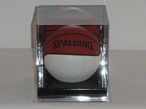 Acrylic 5" Mini Basketball Display Case with Mirror, UV Protection, and Cradle for Ball