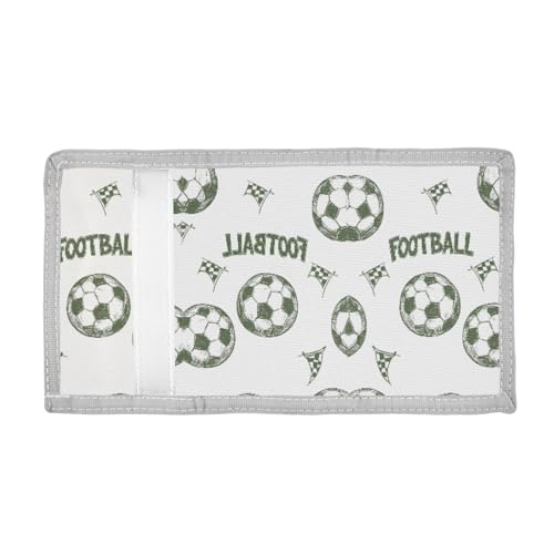 ALAZA Kids Wallets for Boys Girls Toddler Trifold Wallet Children Small Football Green with Zipper Coin Pocket2