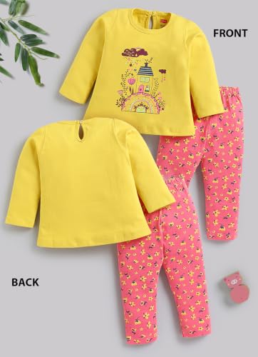 Image of LuvLap Baby Girls Regular Fit 100% Cotton Half Sleeves Girls Top CoSet Pack of 2