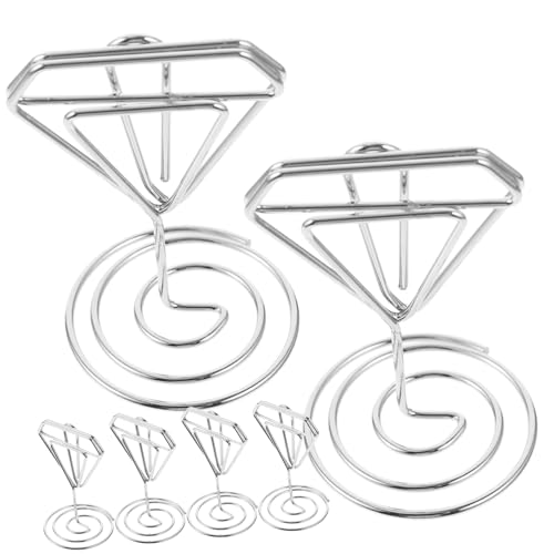 VILLFUL 6piezas Clip De Porta Tarjetas De Boda Soporte Tarjetas Mesa Boda Porta Números De Mesa Clips Para Notas Material Para Exhibir