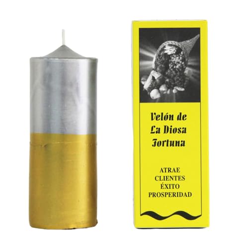 Velón Preparado Diosa Fortuna Ritual con Vela Dorada para Atraer