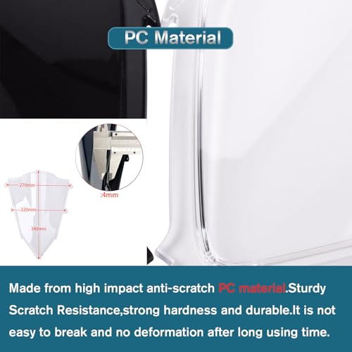 Midimttop Motorrad Wind Windschutzscheibe Windschutz Bildschirm Verkleidung passend für Ho&n&da CBR650R CBR 650R Zubehör 2019-2024 Windabweiser (Schwarzer Rauch)