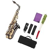Saxofones Saxofón MIB Mi Bemol Saxofón Alto Sax Cuerpo De Latón Niquelado con Teclas De Nácar Grabadas