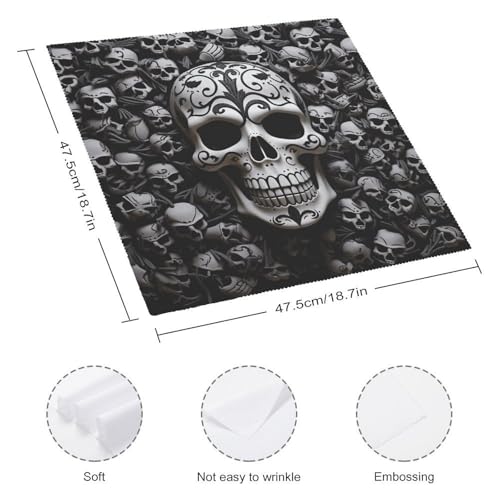 Servilletas de Tela Calaveras Blanco y Negro 6 PCS miniatura 2