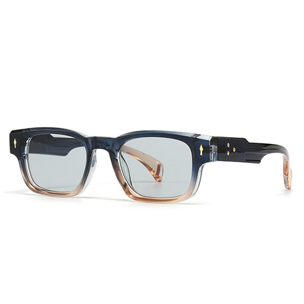 Retro-Sonnenbrille für Damen, modisch, Farbverlauf, UV400, Herren, Trend, Nieten, Punk-Sonnenbrille