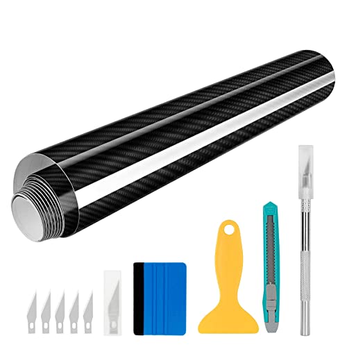 kefflum Film autocollant pour voiture en vinyle (30 x 300 cm/7D/noir), film de protection flexible, pour voiture, ordinateur, moto, meubles, protection solaire étanche Cover