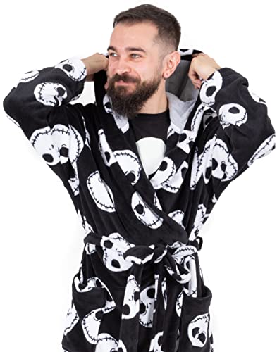Disney The Nightmare Before Christmas Dressing Gown Mens Black Bathrobe2