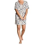 CALIDA Damen Favoriete Flowers Sleepshirt Nachthemd, Star White, M EU