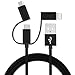 Produktbild Vida IT 3-in-1 Nylon Geflochtenes USB-Kabel für Android Handy USB-C-Tablet-PC Unterstützt Schnelle 2,4A Lade- und Datenübertragungskabel (Schwarz)