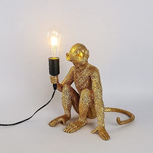 Tbvechi Modern Lighting Fixture Vintage Monkey Light Wall Light Table Light Pendant Light Creative Lighting E27 For Dining Living Room Bedroom Bar Cafe Decorative Hanging Lamp (Table Lamp, Gold) #TOP1