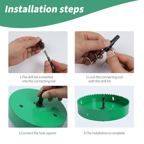 Image of 5.5 Inches /140mm Bi-Metal Hole Saw with Arbor & Pilot Bit | Green-Coated, Cuts Fiberboard, Wood, Drywall, Plastic, Soft Metal, PVC, Cornhole Boards, For Precision Drilling