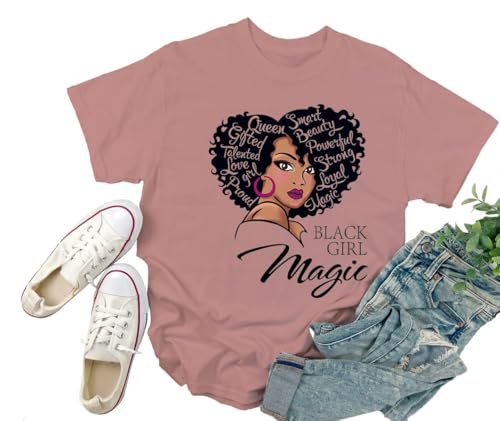 Image of Black History Pajamas, Graphic Matching Sets for Women, Magic Afro American Natural Hair Vintage Melanin T-Shirts and Pants