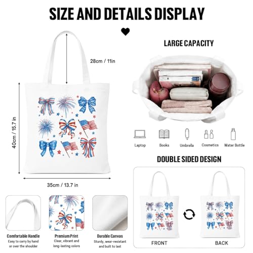 Bolsa Tote USA Patriótica para Mujer 13.7 x 15.7 pulgadas miniatura 6