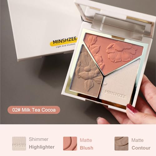 Contouring-Palette Eonfave 3-in-1 Highlighter Puder für Make-Up