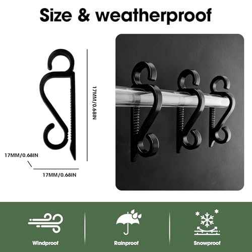 Isisyu Gutter Hooks for Outdoor Lights, 60 Pcs Slip-Resistant Christmas Light Gutter Clips with Reusable, Weatherproof, Plastic, Flexible, Durable for Hanging Xmas Icicle Curtain Fairy Lights