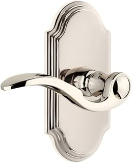 Grandeur Hardware Arc Tall Plate Double Dummy with Bellagio Lever in Polished Nickel