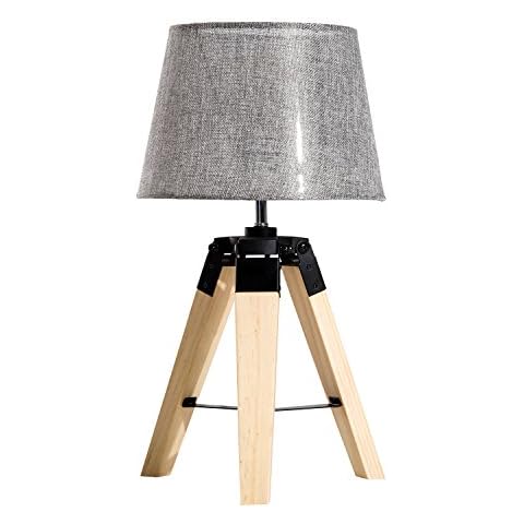 HOMCOM Tischleuchte Tischlampe Nachttischlampe E27 Leinenoptik Cover