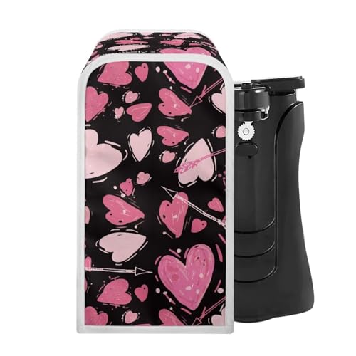 Oamsistay Pink Heart Dust Cover for Can Opener Easy to Clean and Store Can Opener Covers Reuseable Electric Can Opener Cover Keep Appliance Clean for Home Kitchen Dining Room Decorations