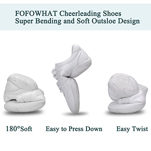 Fofowhat Girls White Cheerleading Dance Shoes Sports Training Competition Performance Lightweight Flats Sneakers 3 Big Kids #TOP3
